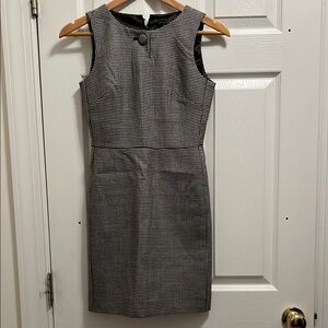 J. Crew Wool Black and White Houndstooth Sheath Sleeveless Mini Dress